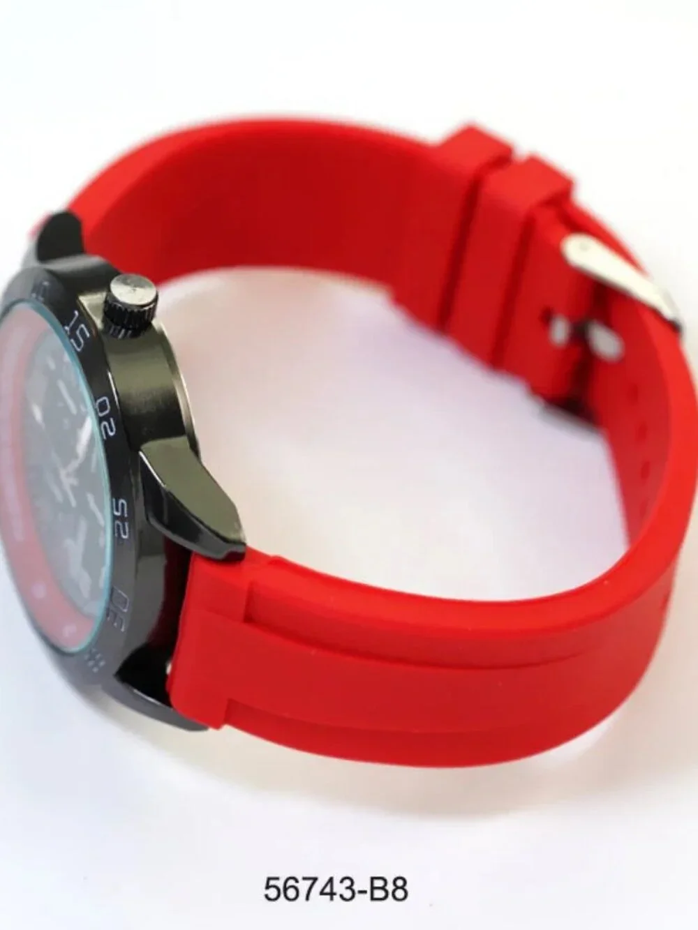 MC Montres Carlo Men's Dark Chrome & Red 42mm Quartz Watch NEW